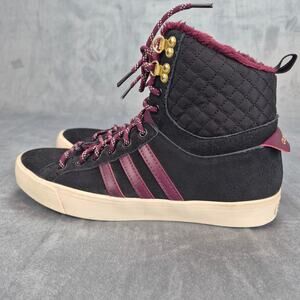Women's Adidas Black/Maroon Neo Park Winter Hi Top Lace Up Sneaker Shoes 8.5